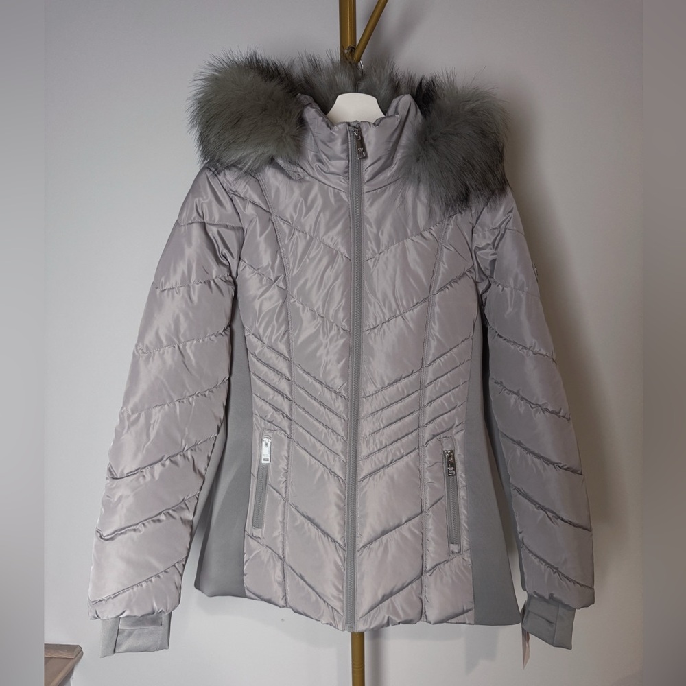 Michael Kors Women's Faux-Fur-Trim Hooded Puffer Coat size M,L NWT $275